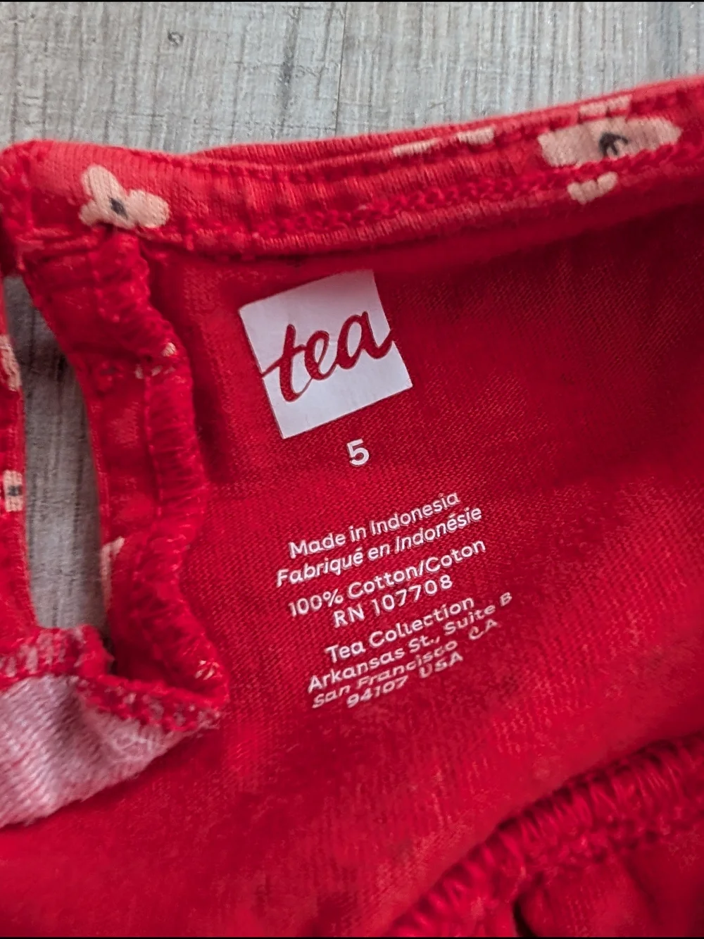 Tea Collection Red Floral Tiered Dress, 5T (C6)